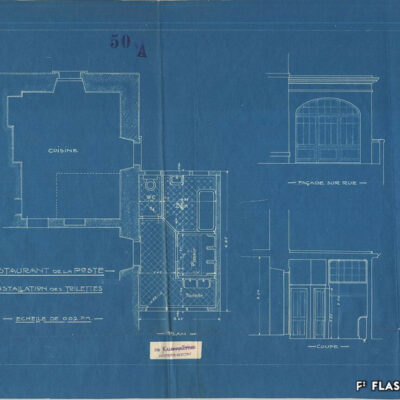 Restaurant de la Poste, installation des toilettes, 1908 © Archives de la Ville de Sion