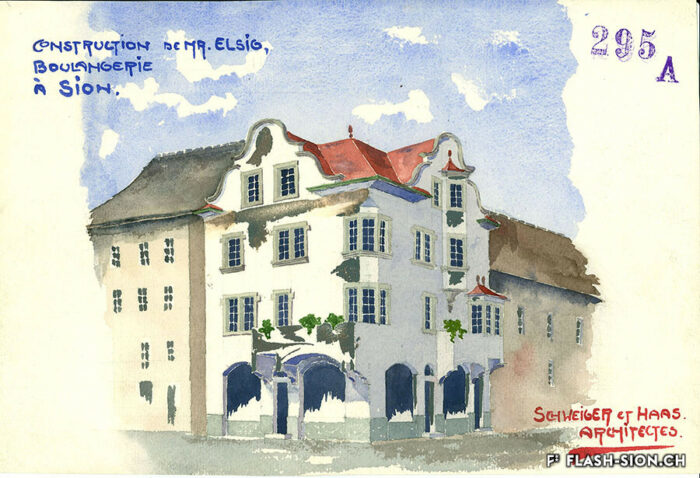 Maison A. Elsig, rue de Conthey, 1913-1915 © Archives de la Ville de Sion