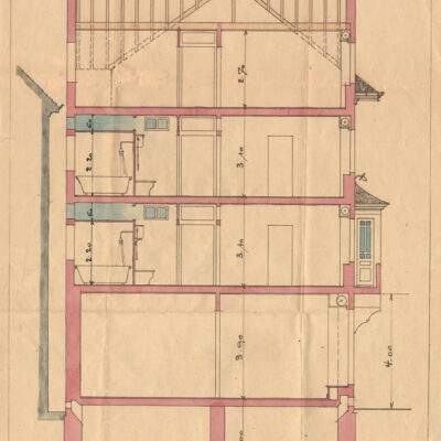Maison A. Elsig, rue de Conthey, coupe, 1913-1915 © Archives de la Ville de Sion