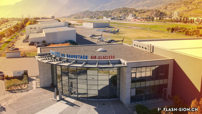 La Maison François-Xavier Bagnoud du sauvetage, créée en 1995 sous l’impulsion de Bruno Bagnoud, directeur d’Air-Glaciers, 2018 © Pentamedia, Archives de la Ville de Sion