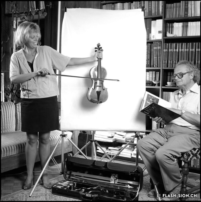 Madeleine et son père Félix Carruzzo, ancien président de Sion, 1988 © Robert Hofer