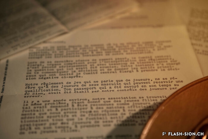 Lettre de l’ASF (Association suisse de football) annonçant le retrait de la licence de Madeleine Boll, 1965 © Pentamedia, archives personnelles de Madeleine Boll