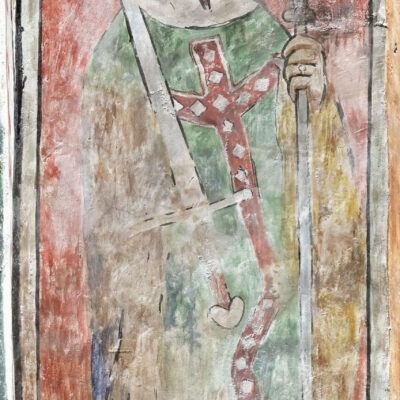 Première représentation de saint Théodule avec le glaive, dans l’abside de la basilique de Valère, vers 1434-1437 © Musées cantonaux du Valais - Heinz Preisig & Bernard Dubuis