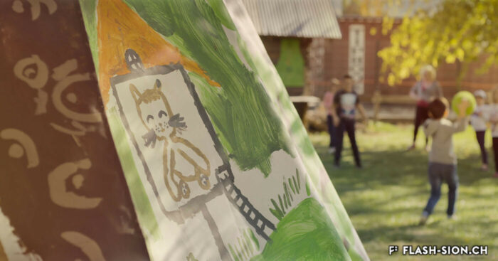 Le Tipi Terrain d’Aventure du RLC, 2018 © Pentamedia, Archives de la Ville de Sion