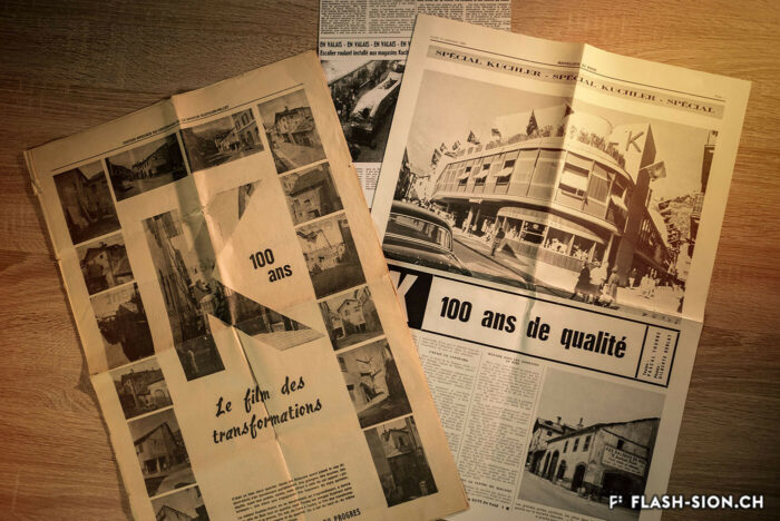Editions spéciales pour le centenaire de la maison Kuchler-Pellet, 1964 © Edition spéciale des magasins Kuchler et Nouvelliste du Rhône, Archives de la Ville de Sion