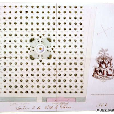 Un autre visage de la place de la Planta : projet d’un jardin à la française (non réalisé), 1878 © Archives de la Bourgeoisie de Sion