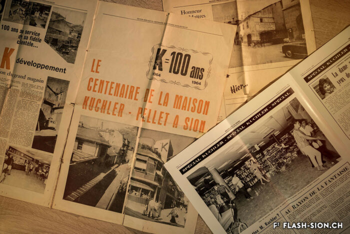 Editions spéciales pour le centenaire de la maison Kuchler-Pellet, 1964 © Edition spéciale des magasins Kuchler et Nouvelliste du Rhône, Archives de la Ville de Sion
