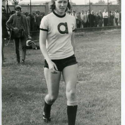 Madeleine Boll lors du match Milan – Rome (0-1), le 24 mai 1970 © archives personnelles de Madeleine Boll