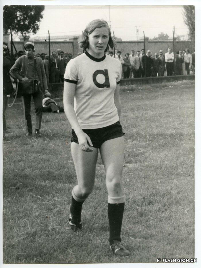 Madeleine Boll lors du match Milan – Rome (0-1), le 24 mai 1970 © archives personnelles de Madeleine Boll