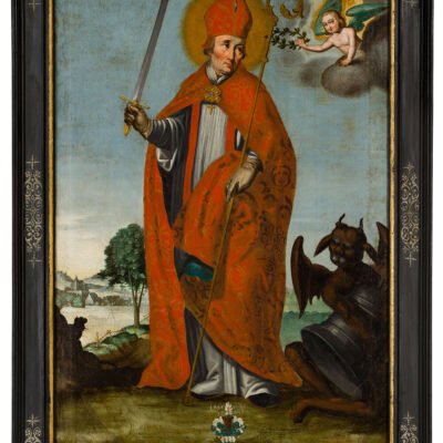 Représentation de saint Théodule. Tempera grasse sur toile, par Hans Ludolff, 1653 © Musées cantonaux du Valais - Michel Martinez, Musée d’histoire du Valais, dépôt du Chapitre cathédral de Sion