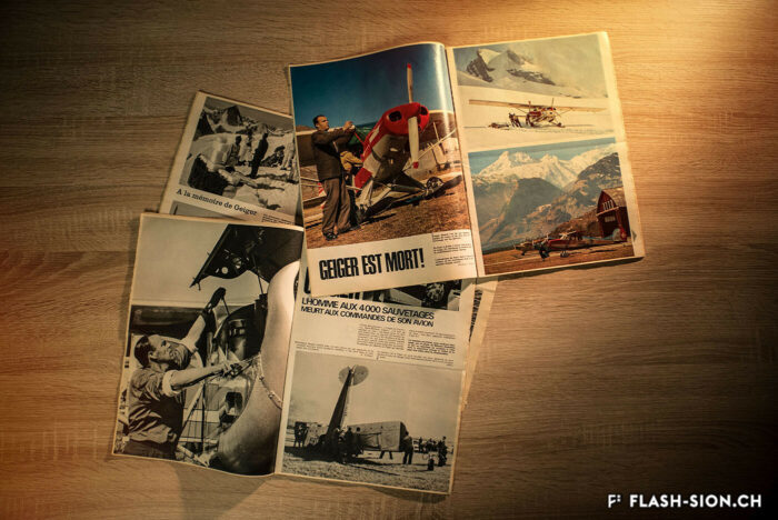 Divers Echos illustrés relatant le décès tragique d’Hermann Geiger, 1966 © Pentamedia, Archives de la Ville de Sion