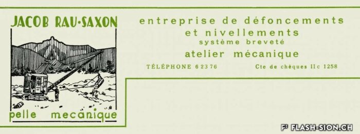 L’entreprise « dompteuse de la machine infernale », Jacob Rau, à Saxon, 1941 © Archives de la Ville de Sion