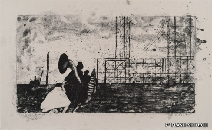 Lithographie de David Lynch en hommage à Federico Fellini, 2018 © Fondation Fellini
