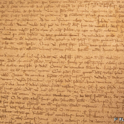 Extrait du registre de maître Martin de Sion, attestant l’emprunt d’argent d’un bourgeois de Sion auprès d’un Lombard, 1277 © Pentamedia, Archives du Chapitre de Sion, 2019