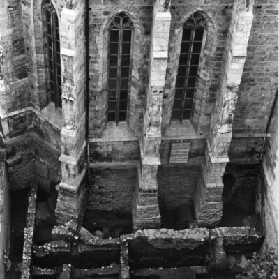 Latrines et égouts romains à l'extérieur du cœur de l’église St-Théodule © Fonds François-Olivier Dubuis, OCA, 1964