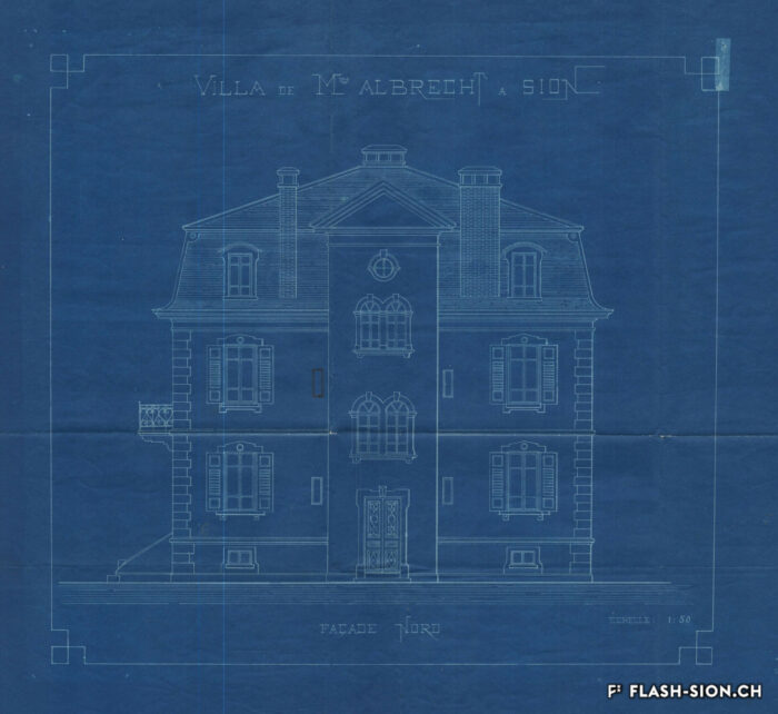 Villa locative pour Mme Célestine Albrecht à l’avenue de la Gare, construite vers 1910 et démolie en 2016 © Archives de la Ville de Sion