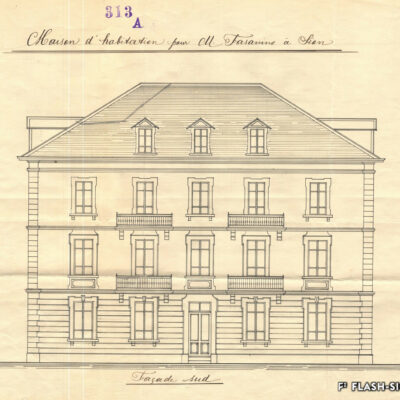 Maison Fasanino, à l'avenue Pratifori, construite en 1910-1912, démolie en 1985-1986 © Archives de la Ville de Sion