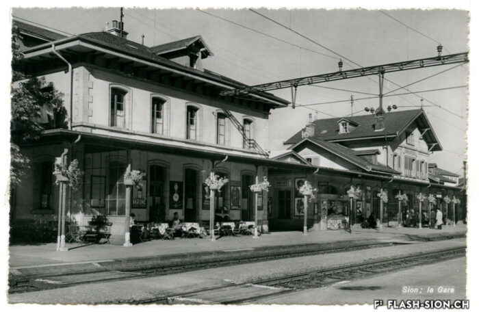Gare côté sud, 1939, Archives de la Ville de Sion