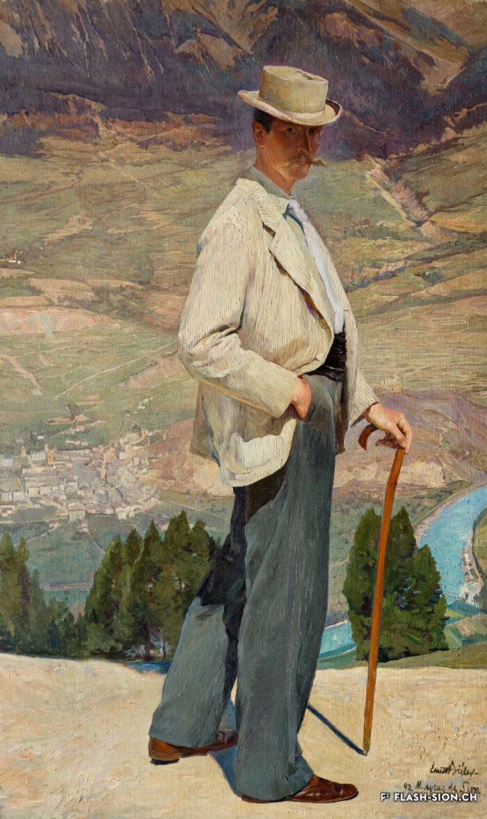Ernest Biéler (1863-1948), « Les mayens de Sion. Portrait du peintre Otto Vautier », 1892, huile sur toile, Musée d’art du Valais, Sion, BA 1348 © Musées cantonaux du Valais, Sion, Michel Martinez