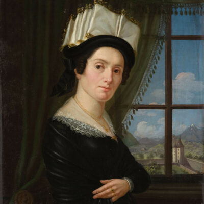 Laurent Justin Ritz fait en 1847 le portrait de sa seconde épouse, Marguerite de Torrenté, sœur de l’ingénieur Philippe de Torrenté, Musée d’art du Valais, Sion, BA 365 © Musées cantonaux du Valais, Sion, Michel Martinez