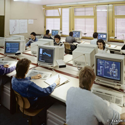 Ecole d'ingénieurs de Sion, salle d'informatique, 1990 © Heinz Preisig, Archives de la Ville de Sion