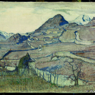 Edouard Vallet, « Les vignes, Sion », 1920, huile sur toile, Fondation Saner, Studen