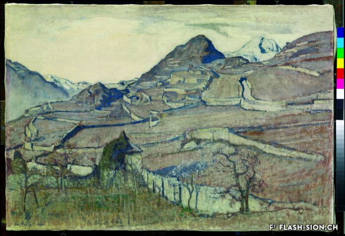Edouard Vallet, « Les vignes, Sion », 1920, huile sur toile, Fondation Saner, Studen