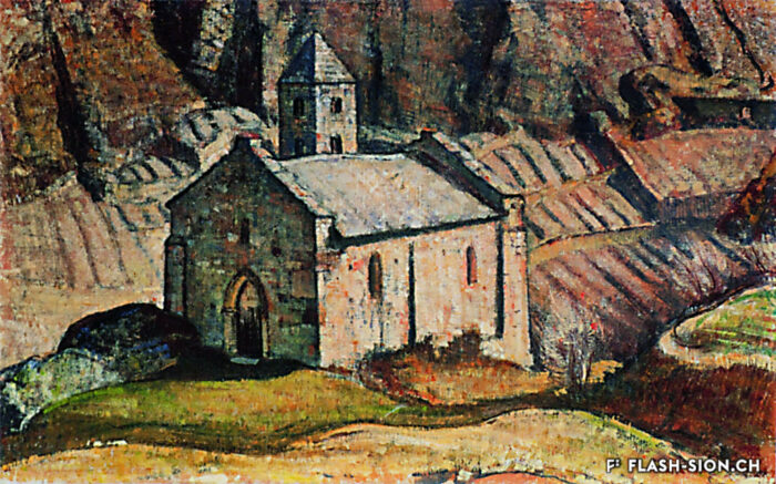 Edouard Vallet, « Chapelle dans les vignes », 1921, huile sur toile, Fondation Saner, Studen