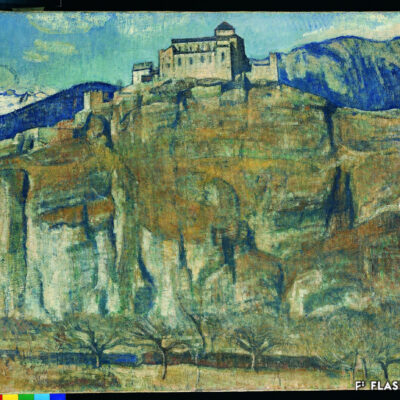 Edouard Vallet, « Rocher de Valère », 1921, huile sur toile, Fondation Saner, Studen