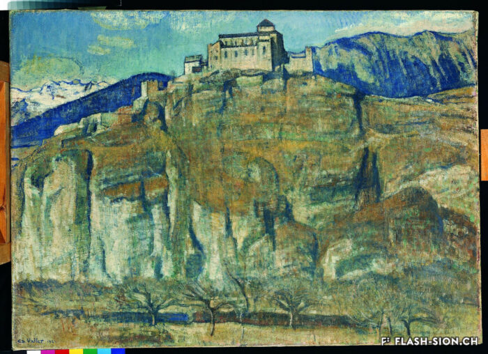 Edouard Vallet, « Rocher de Valère », 1921, huile sur toile, Fondation Saner, Studen