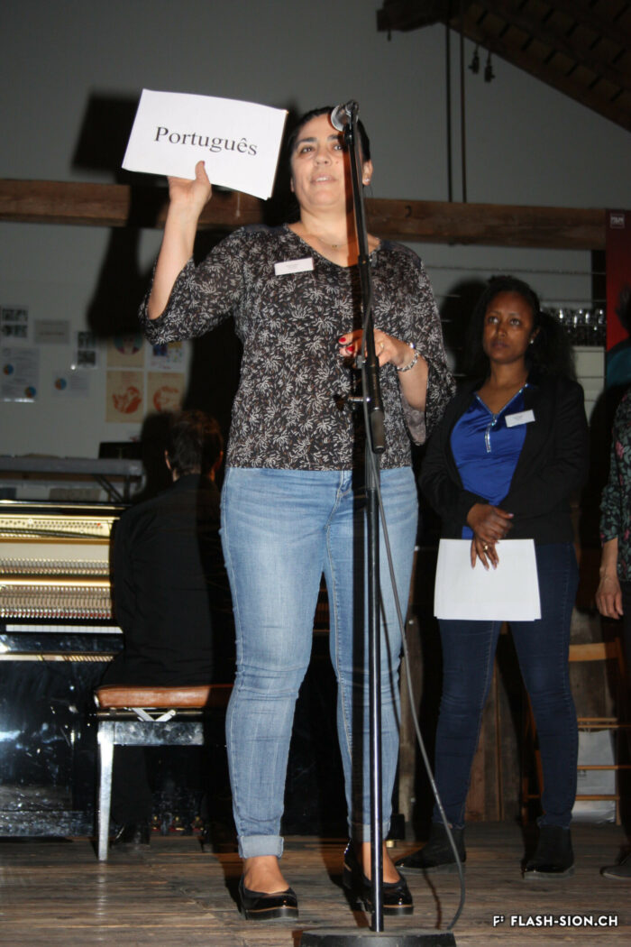 Interprètes participant à la soirée d’accueil des nouveaux arrivants, 2019 © Karin Marx, Office de l’intégration de Sion et région