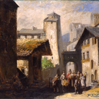 Raphael Ritz, « Le crieur public à Sion », vers 1889, huile sur toile, Musée d’art du Valais, Sion, BA 206 © Musées cantonaux du Valais, Sion, Thomas Andenmatten