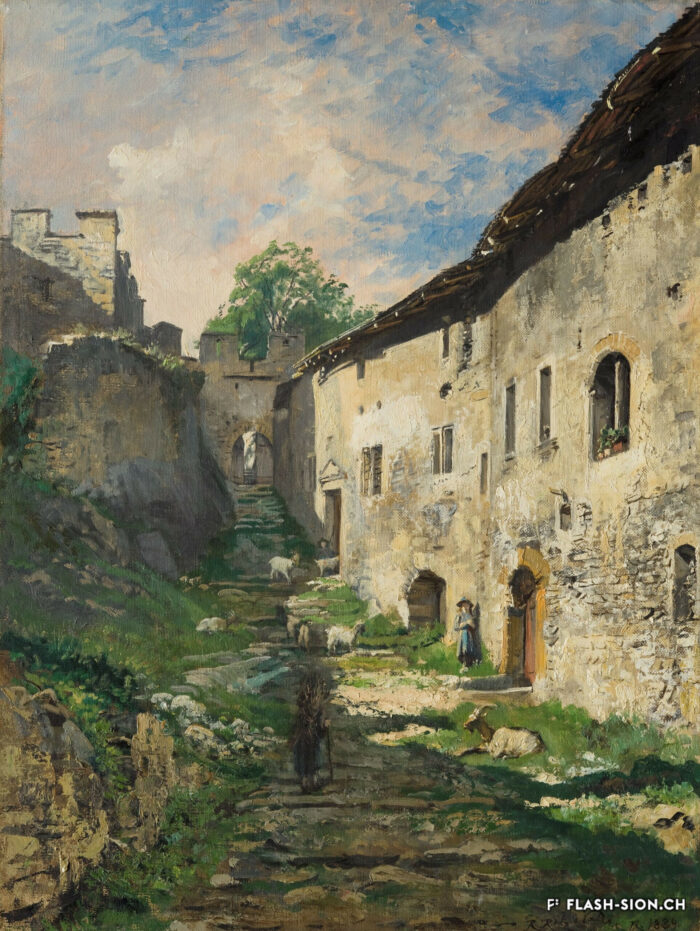 Raphael Ritz, « Montée à Valère », 1889, huile sur toile, Musée d’art du Valais, Sion, BA 780 © Musées cantonaux du Valais, Sion, Michel Martinez
