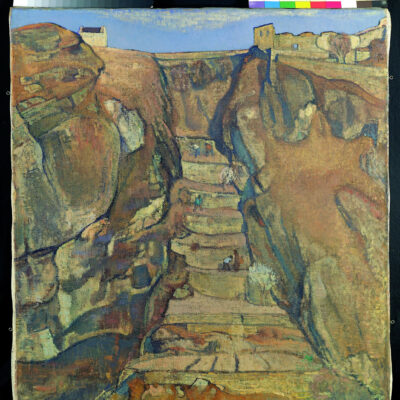 Edouard Vallet, « La vigne dans les rochers », 1925, huile sur toile, Fondation Saner, Studen