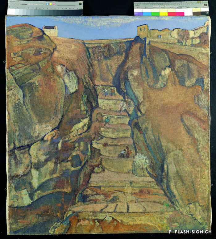 Edouard Vallet, « La vigne dans les rochers », 1925, huile sur toile, Fondation Saner, Studen