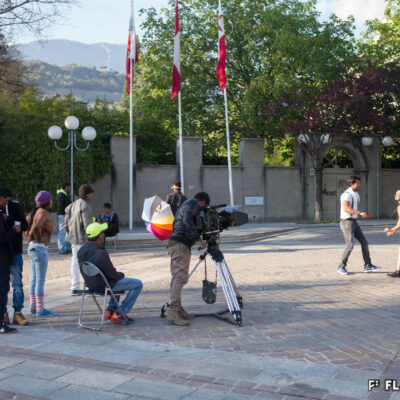 Tournage d’un film bollywood sur la place de la Planta, 2017 © Claude Coeudevez, Archives de la Ville de Sion