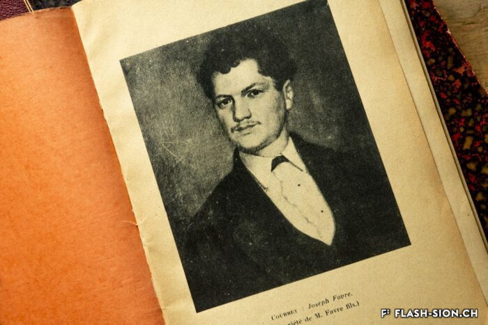 Portrait de Joseph Favre attribué au peintre Gustave Courbet, extrait du journal Grandgousier, 1937, collection privée Albert Mudry, 2022 © Pentamedia, Archives de la Ville de Sion