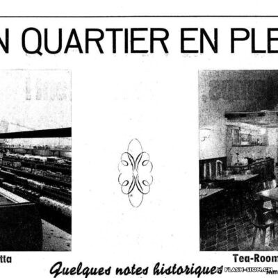 Réaffectation des deux chambres voutées du réservoir de Platta en épicerie et Tea-Room, Feuille d’avis du Valais, 20 septembre 1958