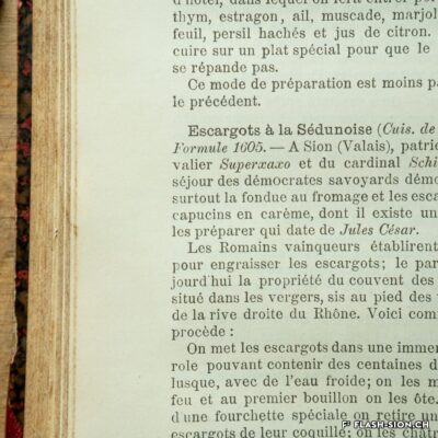 Recette de Joseph Favre « les escargots à la sédunoise », extrait de son « Dictionnaire », collection privée Albert Mudry, 2022 © Pentamedia, Archives de la Ville de Sion