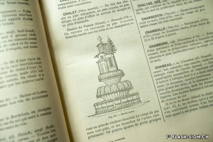 « Chalet du Valais », recette de Joseph Favre dans son « Dictionnaire », collection privée Albert Mudry, 2022 © Pentamedia, Archives de la Ville de Sion
