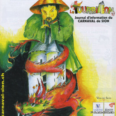 Au fil des ans, « Le Tourbillon », journal du Carnaval de Sion, donne plus de place au programme et aux sponsors qu’à la satire, 2003, Archives de la Ville de Sion