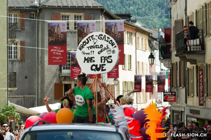 Organisée en marge du bicentenaire de l’entrée du canton dans la Confédération, la Pride Valais/Wallis, quatorze ans après la première marche des fiertés, 2015 © Alain Dorsaz, Archives de la Ville de Sion