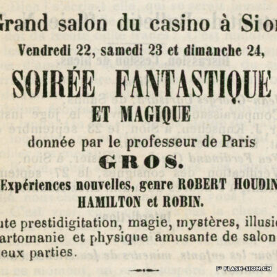 Première « Soirée Fantastique et Magique » qui fait polémique à la Bourgeoisie, 21 septembre 1865, Le Confédéré du Valais