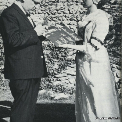 Dédicace du premier disque édité pour les membres de l’Association du Festival Tibor Varga, 1967, Archives de la Ville de Sion