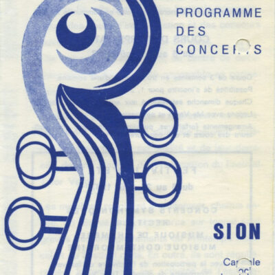 Flyer pour le 4ème festival qui prend alors officiellement le nom de Festival Tibor Varga, 1967, Archives de la Ville de Sion
