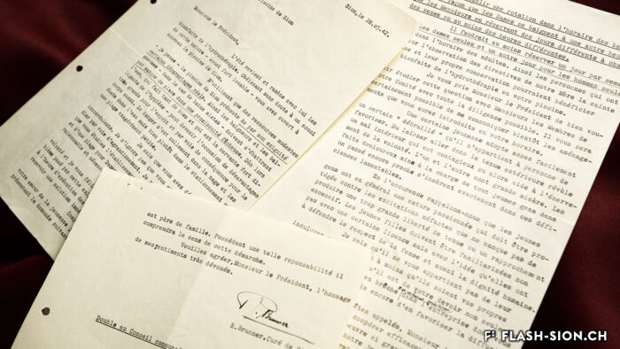 Lettre du révérend Brunner au comité de la piscine, 28 mai 1942, Archives de la Ville de Sion © Pentamedia
