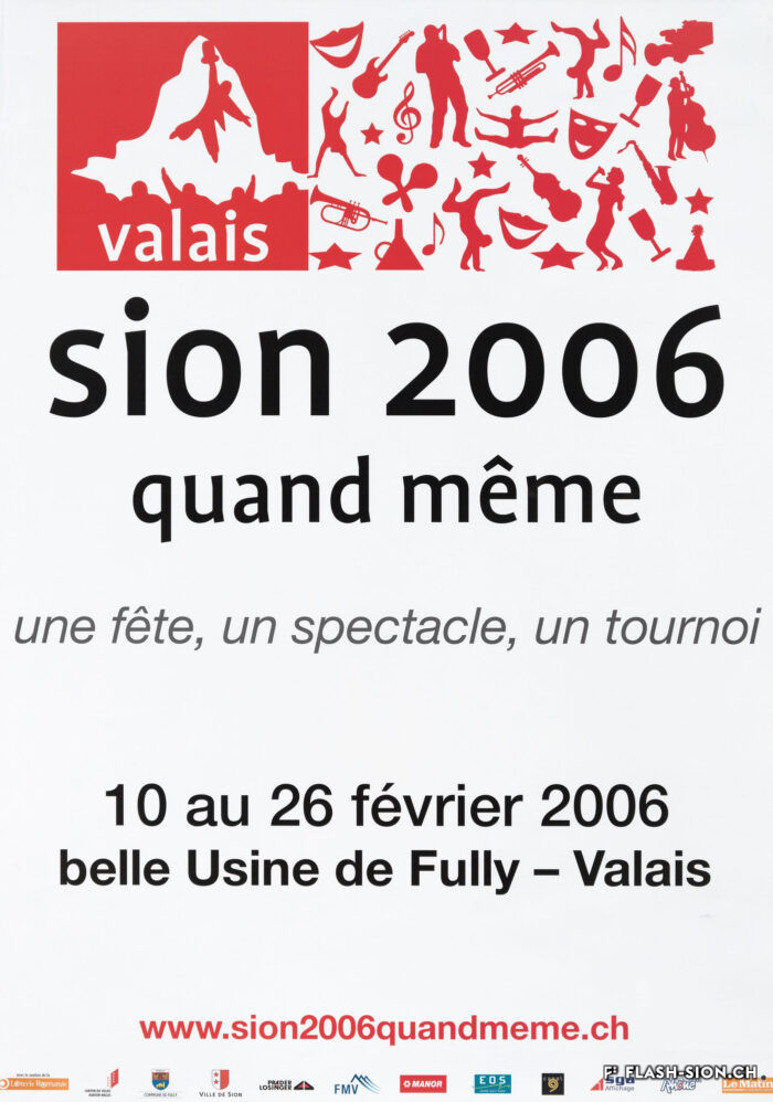 Suite à la défaite de la candidature sédunoise, Frédéric Recrosio y consacre un spectacle, 2006, provenance Médiathèque Valais – Sion